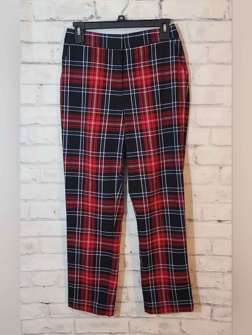 Draper James RSVP red Black Plaid Dress Pants Small